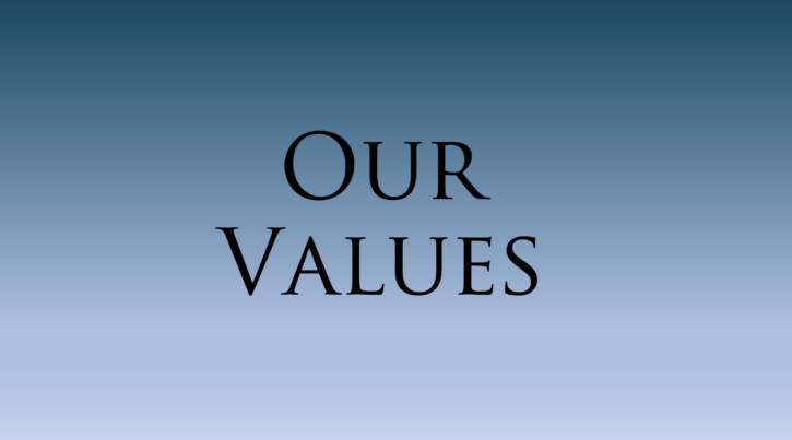 the words "our values"