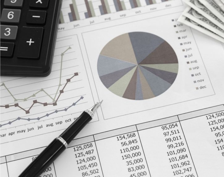 A graph representing budget and financials.