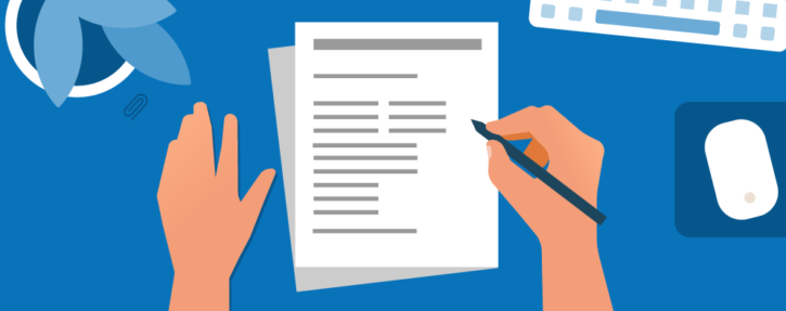 a person working on a document