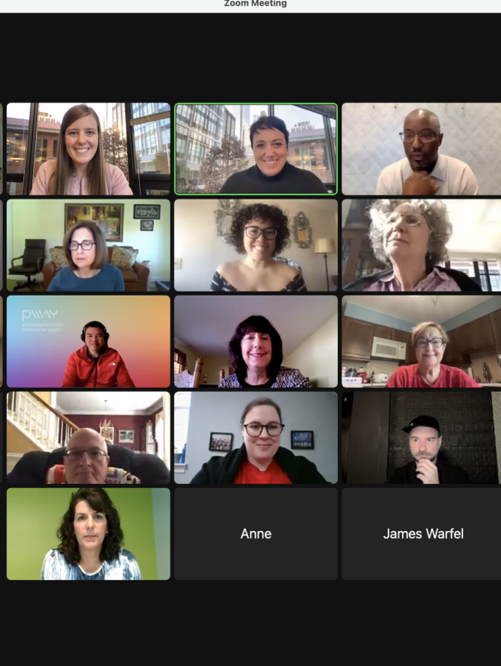 A screenshot of participants at the Next Movement on integrating DEI into nonprofit boards.