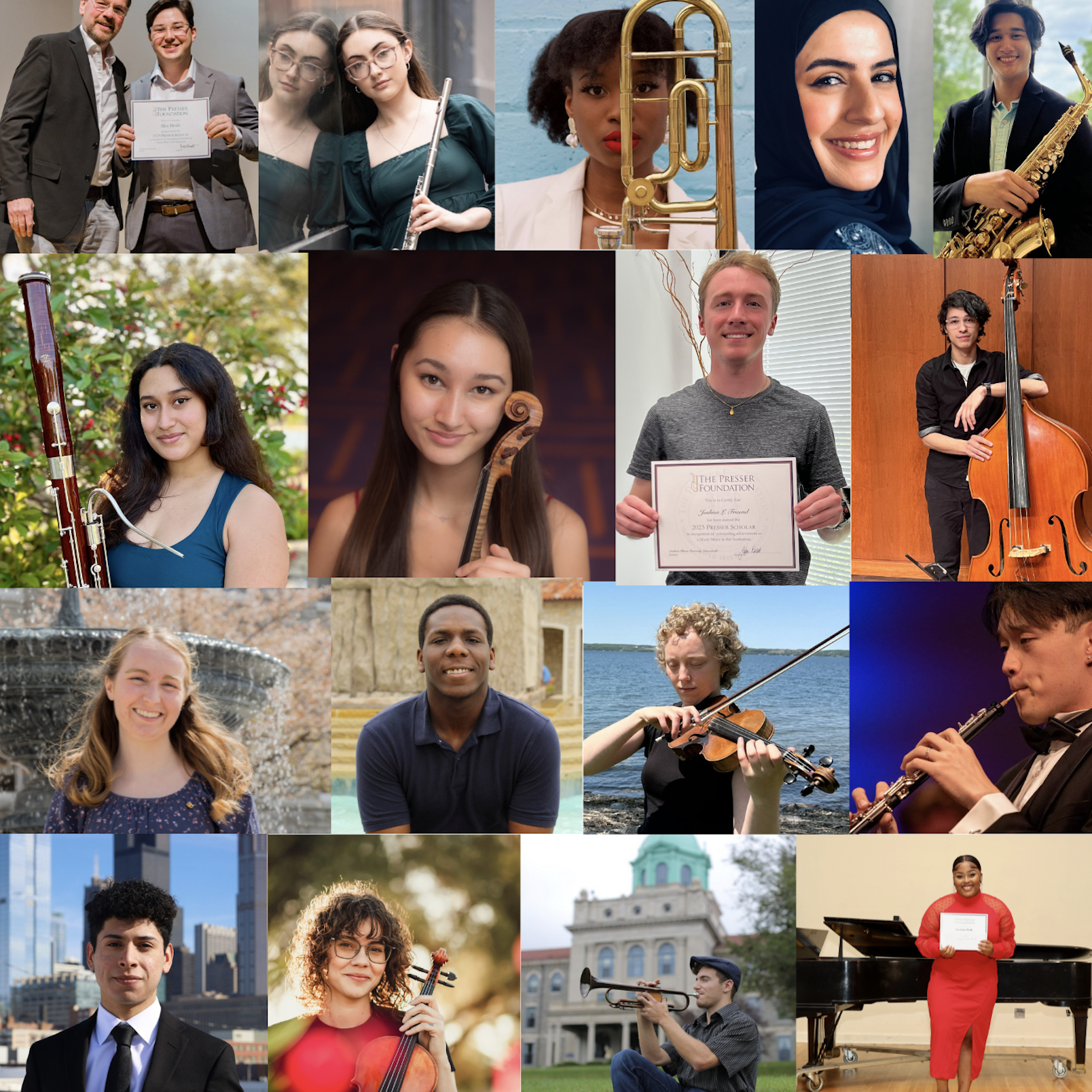 The Presser Foundation Undergraduate Scholar Award recipients