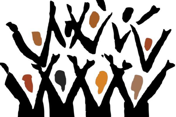 A graphic of choral music singers